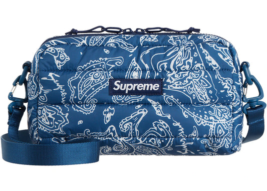 Supreme Puffer Side Bag Blue Paisley