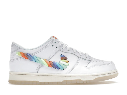 Nike Dunk Low SE Rainbow Lace Swoosh White (GS)