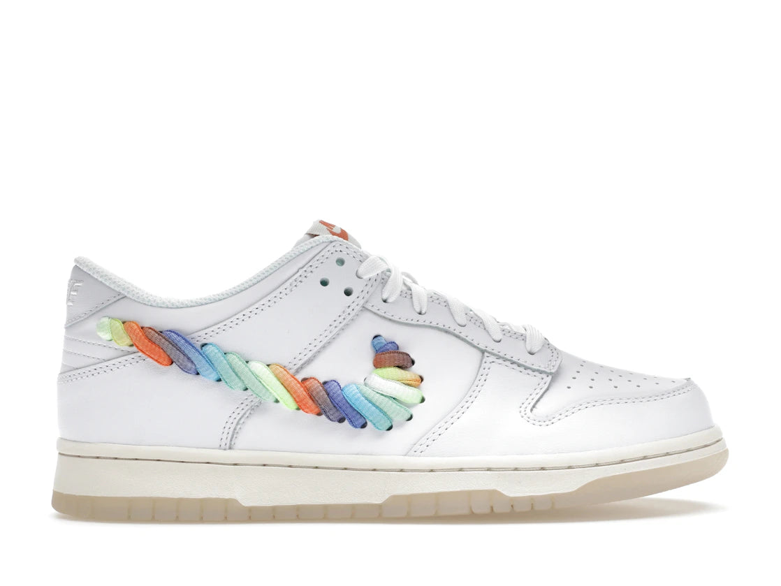 Nike Dunk Low SE Rainbow Lace Swoosh White (GS)