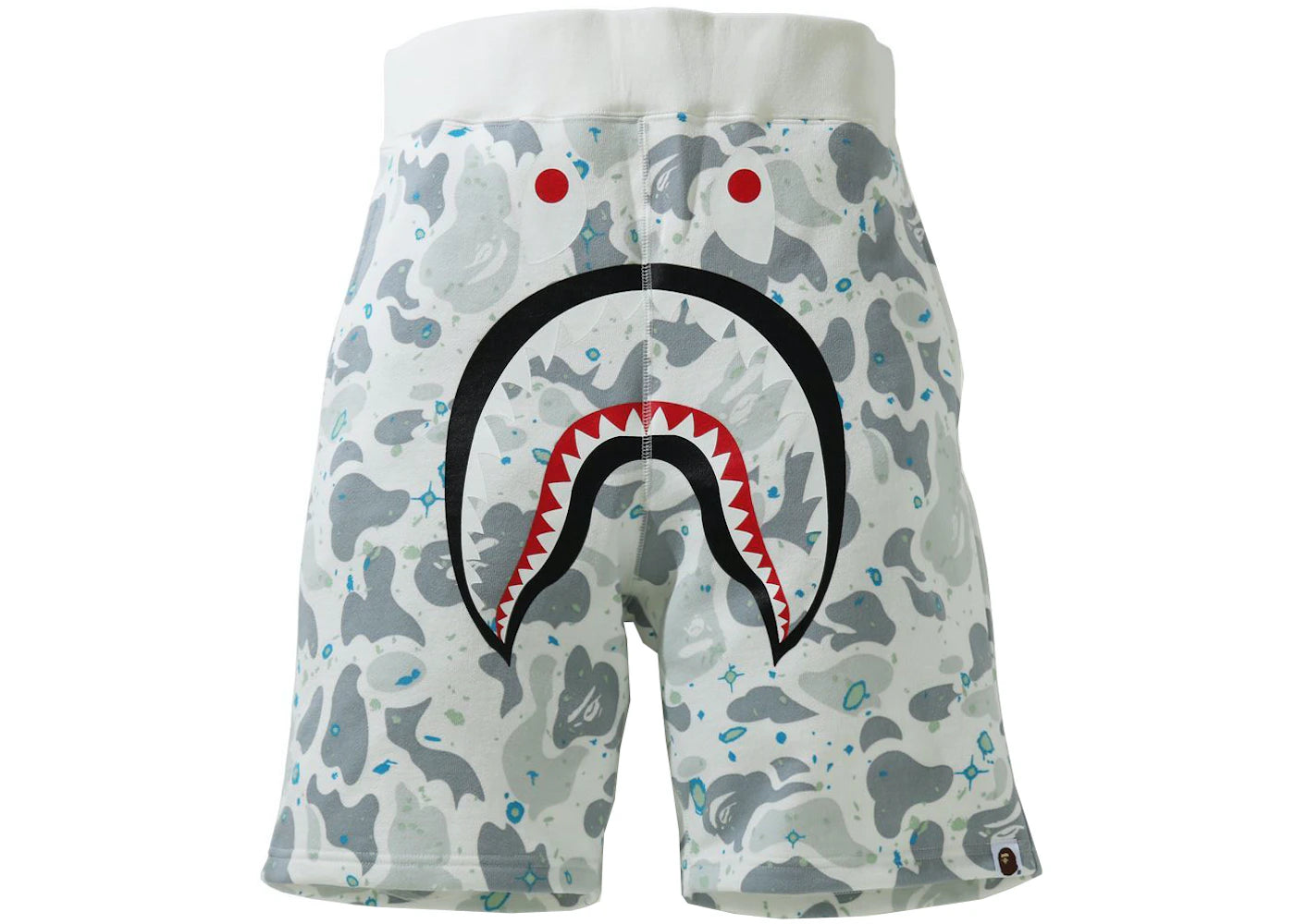 BAPE Space Camo Shark Sweat Shorts (SS21) White
